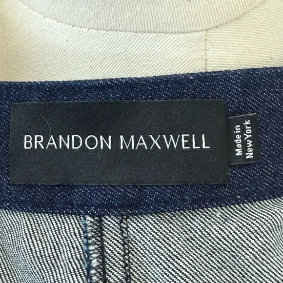 Brandon Maxwell High Rise Classic Straight leg Skinny Dark Blue Denim Size 28 - Picture 13 of 16
